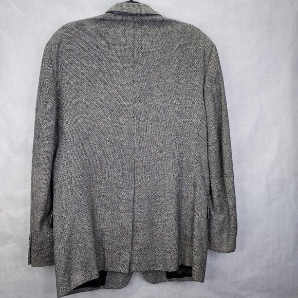 Gino Rossi Sport Coat Mens 40R 100% Silk Plaid 2-Button Blazer Nailshead Pattern - Picture 7 of 16